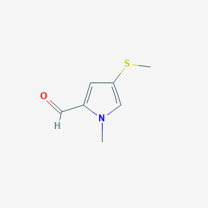 molecular formula C7H9NOS B12886864 1-Methyl-4-(methylthio)-1h-pyrrole-2-carbaldehyde 