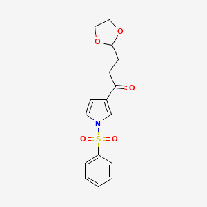 1H-Pyrrole, 3-[3-(1,3-dioxolan-2-yl)-1-oxopropyl]-1-(phenylsulfonyl)-