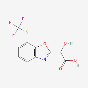 molecular formula C10H6F3NO4S B12886925 2-(Carboxy(hydroxy)methyl)-7-(trifluoromethylthio)benzo[d]oxazole 