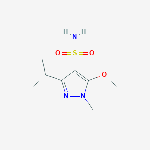 molecular formula C8H15N3O3S B12887041 5-Methoxy-1-methyl-3-(propan-2-yl)-1H-pyrazole-4-sulfonamide CAS No. 88398-56-5