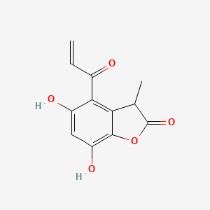 molecular formula C12H10O5 B12887051 4-Acryloyl-5,7-dihydroxy-3-methyl-1-benzofuran-2(3h)-one CAS No. 548-49-2