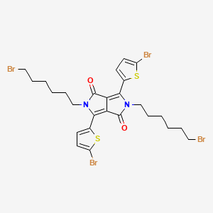 molecular formula C26H28Br4N2O2S2 B12887057 2,5-Bis(6-bromohexyl)-3,6-bis(5-bromothiophen-2-yl)pyrrolo[3,4-c]pyrrole-1,4(2H,5H)-dione 