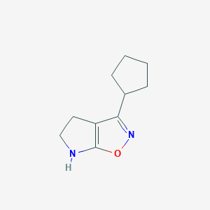 molecular formula C10H14N2O B12887087 3-Cyclopentyl-5,6-dihydro-4H-pyrrolo[3,2-d]isoxazole 