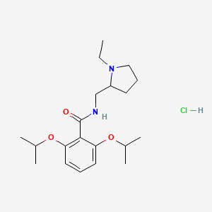 molecular formula C20H33ClN2O3 B12887132 N-((1-Ethylpyrrolidin-2-yl)methyl)-2,6-diisopropoxybenzamide hydrochloride CAS No. 82935-32-8