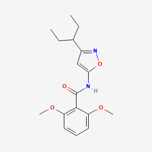 molecular formula C17H22N2O4 B12887172 2,6-dimethoxy-N-(3-(pentan-3-yl)isoxazol-5-yl)benzamide CAS No. 82558-72-3