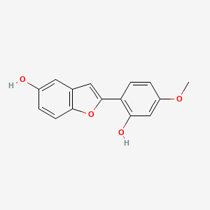 molecular formula C15H12O4 B12887180 2-(2-Hydroxy-4-methoxyphenyl)-1-benzofuran-5-ol CAS No. 114333-24-3