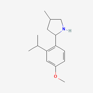 molecular formula C15H23NO B12887266 2-(2-Isopropyl-4-methoxyphenyl)-4-methylpyrrolidine 