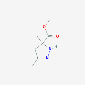 molecular formula C7H12N2O2 B12887373 Methyl 3,5-dimethyl-4,5-dihydro-1H-pyrazole-5-carboxylate CAS No. 61720-45-4