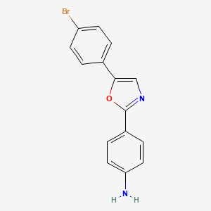 molecular formula C15H11BrN2O B12887404 4-[5-(4-Bromophenyl)-1,3-oxazol-2-yl]aniline CAS No. 89752-95-4