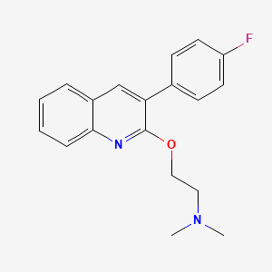 molecular formula C19H19FN2O B12887414 2-((3-(4-fluorophenyl)quinolin-2-yl)oxy)-N,N-dimethylethanamine CAS No. 89111-00-2