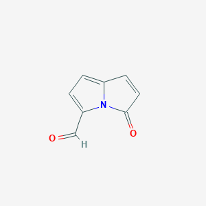 molecular formula C8H5NO2 B12887421 3-Oxo-3H-pyrrolizine-5-carbaldehyde 