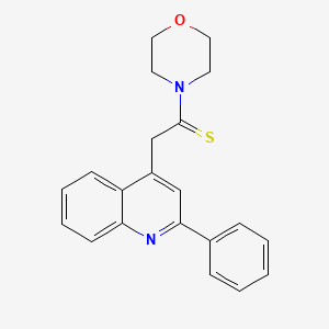 molecular formula C21H20N2OS B12887474 1-(Morpholin-4-yl)-2-(2-phenylquinolin-4-yl)ethanethione CAS No. 5442-77-3