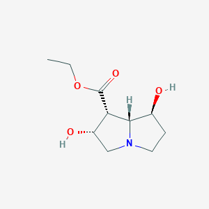 molecular formula C10H17NO4 B12887489 (1R,2R,7S,7AR)-ethyl 2,7-dihydroxyhexahydro-1H-pyrrolizine-1-carboxylate 