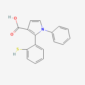 molecular formula C17H13NO2S B12887516 1-Phenyl-2-(2-sulfanylphenyl)-1H-pyrrole-3-carboxylic acid CAS No. 88264-04-4