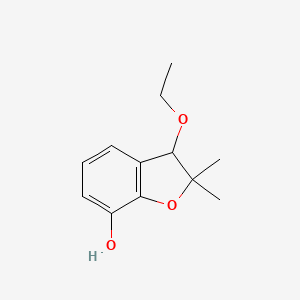 molecular formula C12H16O3 B12887559 3-Ethoxy-2,2-dimethyl-2,3-dihydrobenzofuran-7-ol CAS No. 84741-71-9