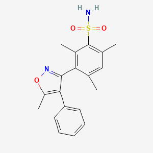 molecular formula C19H20N2O3S B12887560 2,4,6-Trimethyl-3-(5-methyl-4-phenyl-1,2-oxazol-3-yl)benzenesulfonamide CAS No. 775344-85-9