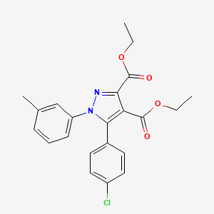 molecular formula C22H21ClN2O4 B12887567 1h-pyrazole-3,4-dicarboxylic Acid, 5-(4-chlorophenyl)-1-(3-methylphenyl)-, Diethyl Ester CAS No. 96722-97-3