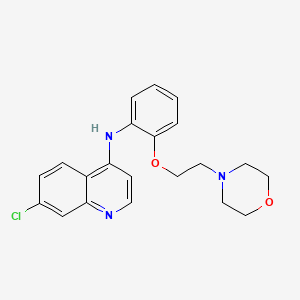 molecular formula C21H22ClN3O2 B12887583 7-Chloro-N-{2-[2-(morpholin-4-yl)ethoxy]phenyl}quinolin-4-amine CAS No. 64039-55-0