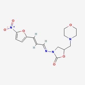 molecular formula C15H18N4O6 B12887589 5-(Morpholinomethyl)-3-((3-(5-nitro-2-furyl)allylidene)amino)-2-oxazolidinone CAS No. 3318-79-4