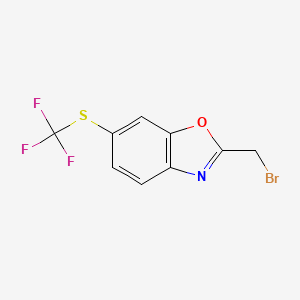 molecular formula C9H5BrF3NOS B12887597 2-(Bromomethyl)-6-(trifluoromethylthio)benzo[d]oxazole 