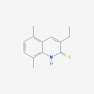 molecular formula C13H15NS B12887612 3-Ethyl-5,8-dimethylquinoline-2-thiol 