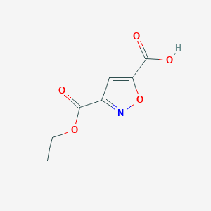 molecular formula C7H7NO5 B1288762 3-(乙氧羰基)异恶唑-5-羧酸 CAS No. 133674-44-9