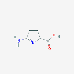 molecular formula C5H8N2O2 B12887653 5-Amino-3,4-dihydro-2H-pyrrole-2-carboxylic acid 