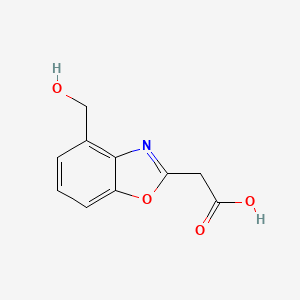 molecular formula C10H9NO4 B12887719 2-(4-(Hydroxymethyl)benzo[d]oxazol-2-yl)acetic acid 