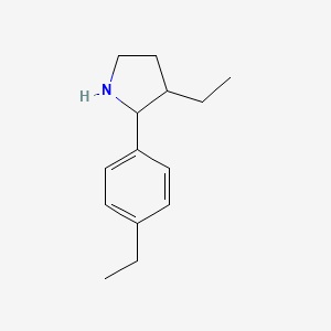 molecular formula C14H21N B12887767 3-Ethyl-2-(4-ethylphenyl)pyrrolidine 