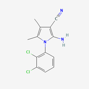 molecular formula C13H11Cl2N3 B12887793 2-Amino-1-(2,3-dichlorophenyl)-4,5-dimethyl-1H-pyrrole-3-carbonitrile 