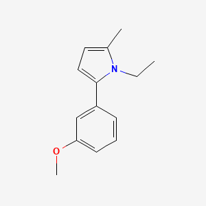 molecular formula C14H17NO B12887806 1-Ethyl-2-(3-methoxyphenyl)-5-methyl-1H-pyrrole CAS No. 62041-52-5