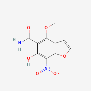 molecular formula C10H8N2O6 B12887819 6-Hydroxy-4-methoxy-7-nitro-1-benzofuran-5-carboxamide CAS No. 88258-45-1