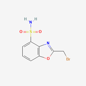 molecular formula C8H7BrN2O3S B12887824 2-(Bromomethyl)benzo[d]oxazole-4-sulfonamide 