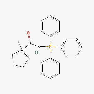 molecular formula C26H27OP B12887840 1-(1-Methylcyclopentyl)-2-(triphenyl-lambda~5~-phosphanylidene)ethan-1-one CAS No. 89521-46-0