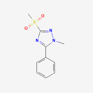 molecular formula C10H11N3O2S B12887857 1-Methyl-3-(methylsulfonyl)-5-phenyl-1H-1,2,4-triazole CAS No. 154106-14-6