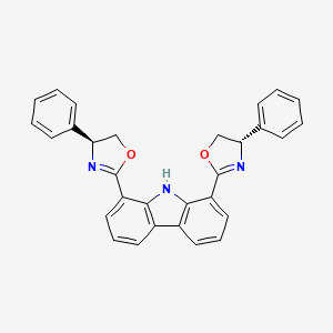 molecular formula C30H23N3O2 B12887859 1,8-Bis((S)-4-phenyl-4,5-dihydrooxazol-2-yl)-9H-carbazole 