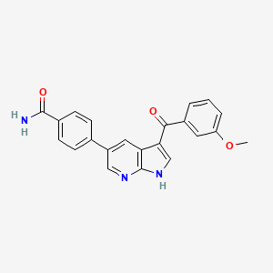 molecular formula C22H17N3O3 B12887875 4-(3-(3-Methoxybenzoyl)-1H-pyrrolo[2,3-b]pyridin-5-yl)benzamide CAS No. 858118-28-2