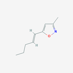 molecular formula C9H13NO B12887918 (E)-3-Methyl-5-(pent-1-en-1-yl)isoxazole 