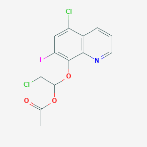 molecular formula C13H10Cl2INO3 B12887954 2-Chloro-1-((5-chloro-7-iodoquinolin-8-yl)oxy)ethyl acetate 