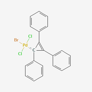 molecular formula C21H15BrCl2Pd- B12887969 Bromo(dichloro)palladium,(2,3-diphenylcyclopropen-1-yl)benzene 