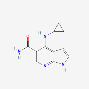 molecular formula C11H12N4O B12887982 4-(Cyclopropylamino)-1h-pyrrolo[2,3-b]pyridine-5-carboxamide CAS No. 920961-36-0