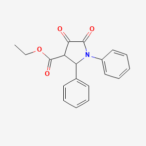 molecular formula C19H17NO4 B12888007 Ethyl 4,5-dioxo-1,2-diphenylpyrrolidine-3-carboxylate CAS No. 5469-63-6