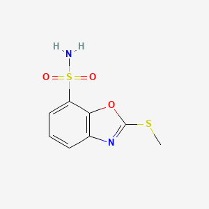 molecular formula C8H8N2O3S2 B12888012 2-(Methylthio)benzo[d]oxazole-7-sulfonamide 