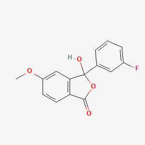 molecular formula C15H11FO4 B12888055 1(3H)-Isobenzofuranone, 3-(3-fluorophenyl)-3-hydroxy-5-methoxy- CAS No. 919475-62-0