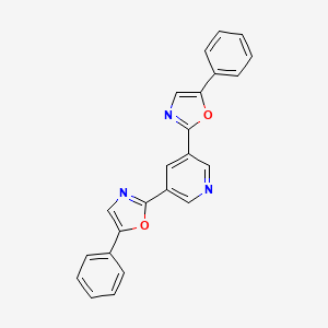 molecular formula C23H15N3O2 B12888083 3,5-Bis(5-phenyloxazol-2-yl)pyridine 