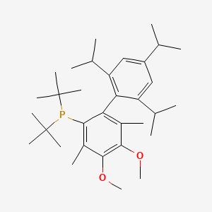 molecular formula C33H53O2P B12888146 Di-tert-butyl(2',4',6'-triisopropyl-4,5-dimethoxy-3,6-dimethyl-[1,1'-biphenyl]-2-yl)phosphine 