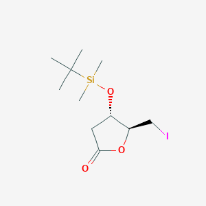 molecular formula C11H21IO3Si B12888161 (4S,5S)-4-((tert-Butyldimethylsilyl)oxy)-5-(iodomethyl)dihydrofuran-2(3H)-one 