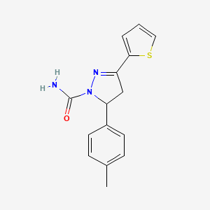 3-(Thiophen-2-YL)-5-P-tolyl-4,5-dihydro-1H-pyrazole-1-carboxamide