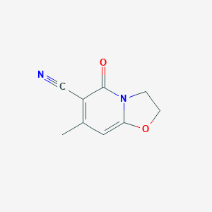 molecular formula C9H8N2O2 B12888275 5H-Oxazolo[3,2-a]pyridine-6-carbonitrile, 2,3-dihydro-7-methyl-5-oxo- CAS No. 77263-45-7