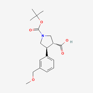 (3R,4S)-rel-1-(tert-Butoxycarbonyl)-4-(3-(methoxymethyl)phenyl)pyrrolidine-3-carboxylic acid